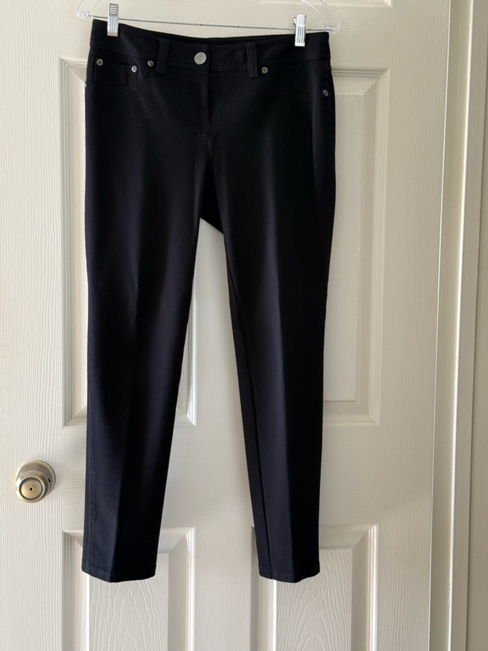INC International Concepts Black Petite Stretch Knit Slacks